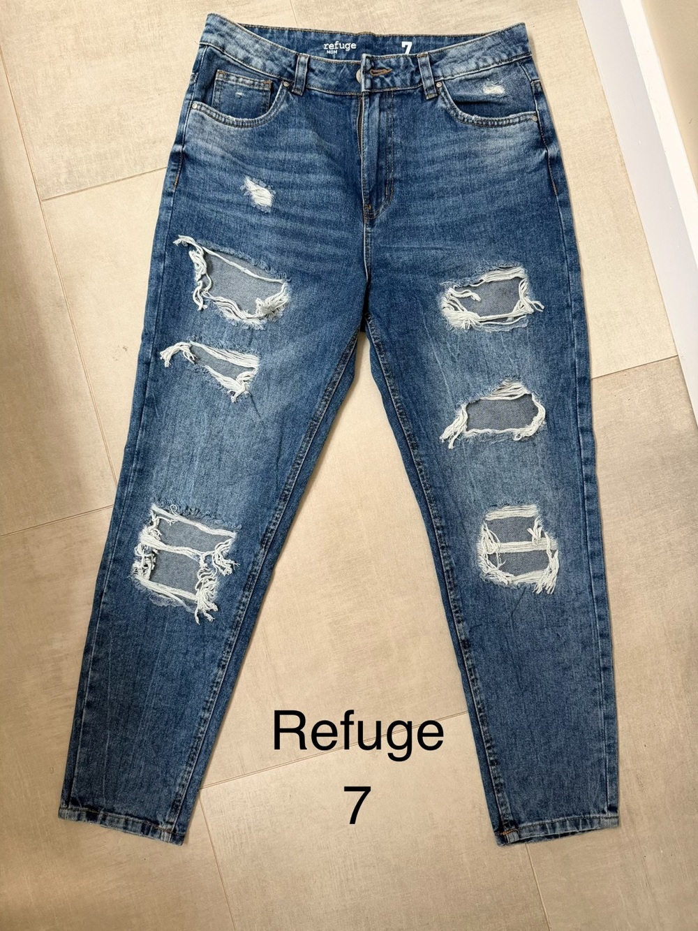 refuge Distressed Dark Blue Skinny Jeans